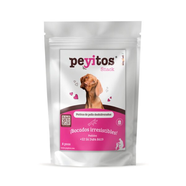 Peyitos_Snack_Empaque_Patitas_Pollo_deshidratdas Peyitos Patitas de pollo deshidratadas, snack natural para perros.
